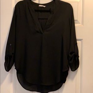 Lush v neck rolled sleeve tunic